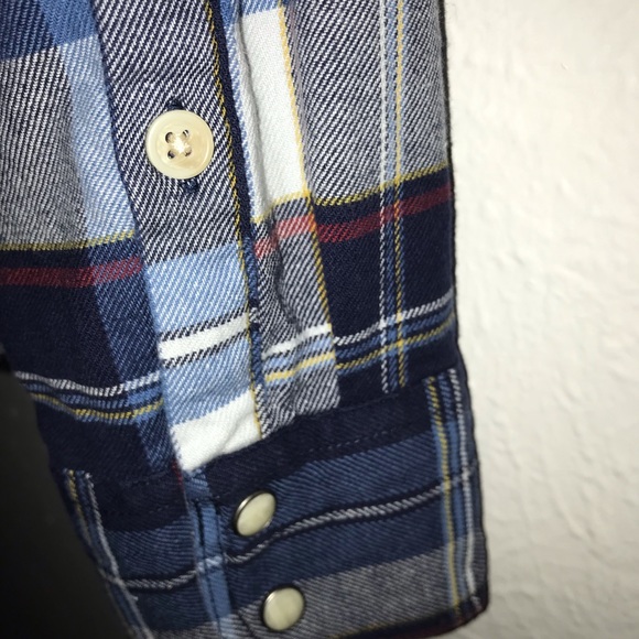 Lucky Brand Plaid Pearl Snap Button Down Top - Picture 3 of 5